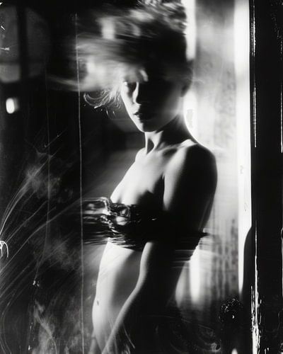 Stijlvol boudoir portret in zwart-wit