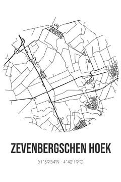 Zevenbergschen Hoek (Nordbrabant) | Karte | Schwarz und Weiß von Rezona