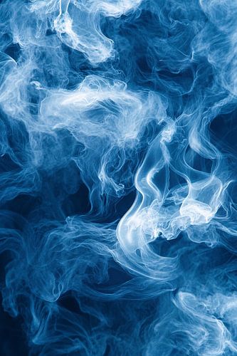 Abstracte rook in blauwe tinten