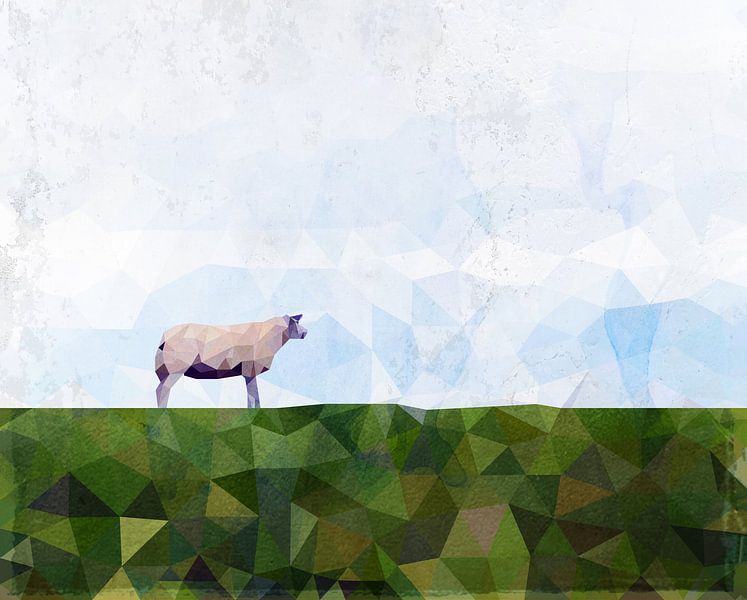 Sheep On Dike by Erik-Jan ten Brinke