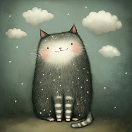 Magische Katze mit Wolken