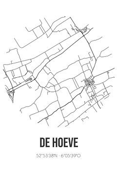 De Hoeve (Fryslan) | Karte | Schwarz und Weiß von Rezona