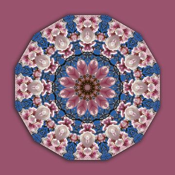 Voorjaarsbloemen, Bloemenmandala-stijl, Bloemenmandala