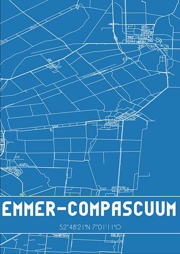 Blaupause | Karte | Emmer-Compascuum (Drenthe)