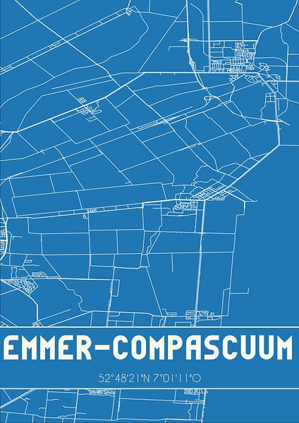 Plan d'ensemble | Carte | Emmer-Compascuum (Drenthe) par Affiches de lieux