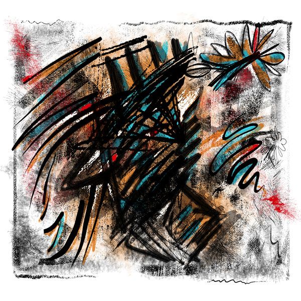 Abstract charcoal lines by Nathalie Antalvari