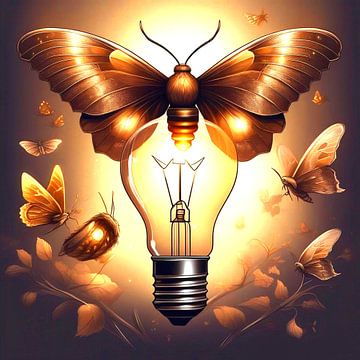 The moths buzz around the light by Quinta Mandala