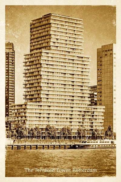 Oud ansicht The Terraced Tower, Rotterdam van Frans Blok