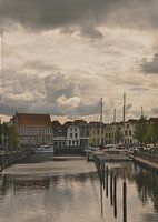 Dutch skies in the harbour in Goes