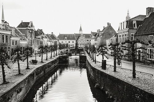 Amersfoort Koppelpoort vue de l'Eem en noir et blanc (Paysage)