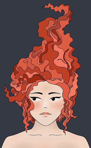 The girl with the red hair - modern painting