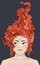 Das Mädchen mit den roten Haaren - moderne Malerei von Studio Hinte Miniaturansicht