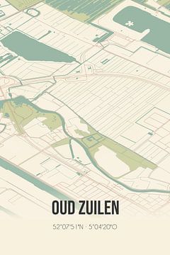 Vintage landkaart van Oud Zuilen (Utrecht) van Rezona