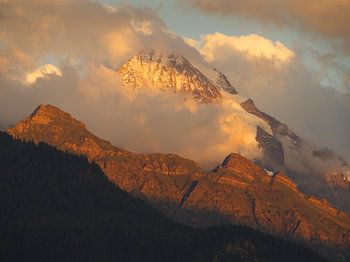 Mountain landscape in evening light
