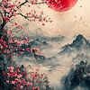 Crimson Sun Over Fuji by robby akrim