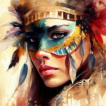 Watercolor Carnival Woman #10