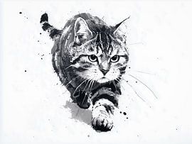 Kattenkracht in Inkt van Thea