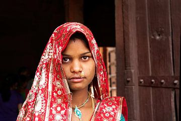 Portret van een meisje in India