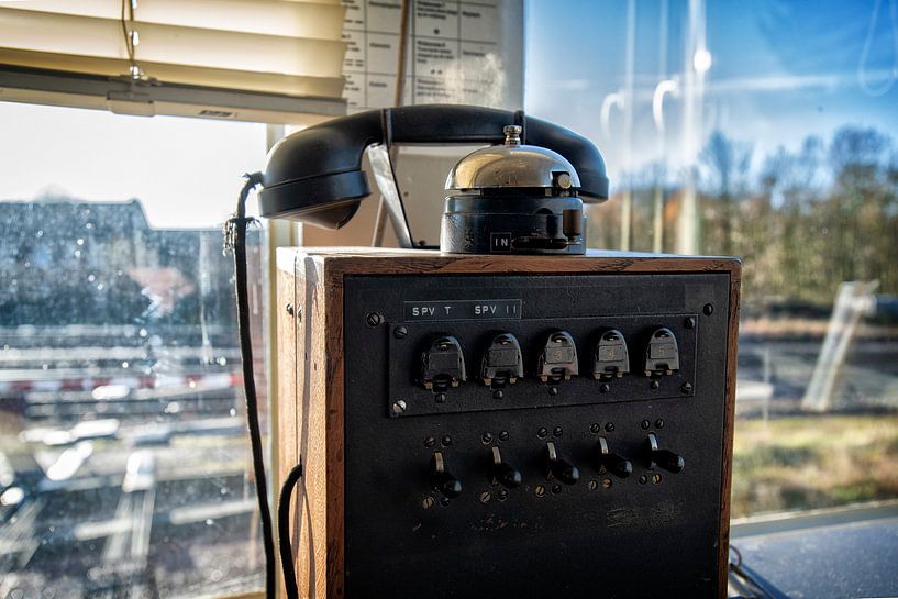 Vintage altes Eisenbahntelefon von Bas Quaedvlieg