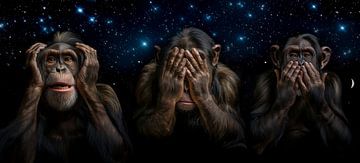 Three wise monkeys by Luc de Zeeuw