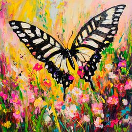 Kleurrijke variëteit in het bloemenveld van Poster Art Shop