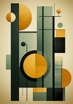 Bauhaus Poster Plakat Grün Gelb von Niklas Maximilian