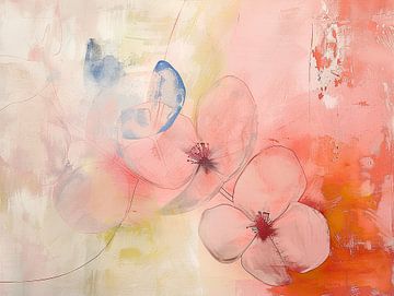 Bloemen abstract art van Abstract Schilderij