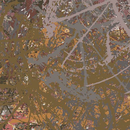 Op de natuur geïnspireerde moderne abstracte botanische kunst. Bos in herfst.