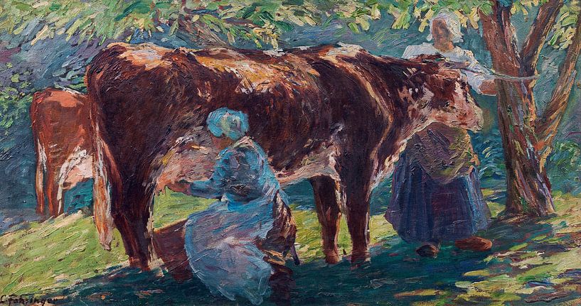 Cow at milking, Carl Fahringer by Atelier Liesjes