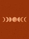Retro-Poster mit Mond. Boho-Stil. Nr. 8 von Dina Dankers Miniaturansicht