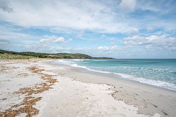 White beach and turquoise sea on the coast of Sardinia by Leo Schindzielorz