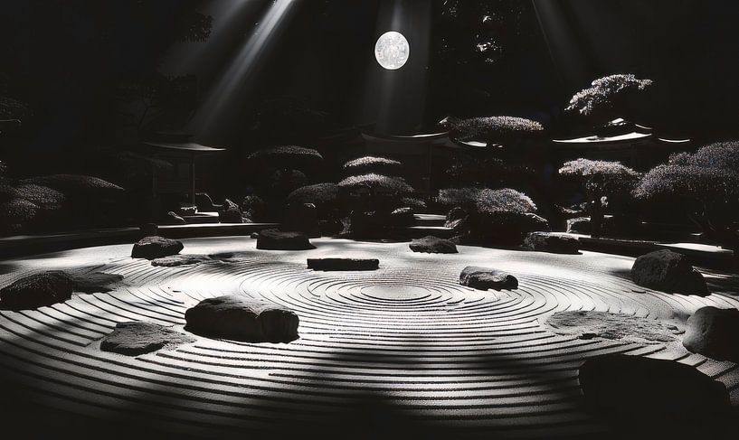 night zen garden by Virgil Quinn - Decorative Arts