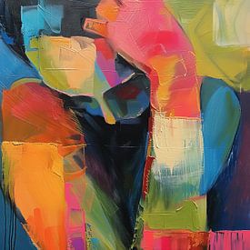 Abstracte Figuur | Abstract Kunst Met Torenhoog Kleurenpalet van Blikvanger Schilderijen