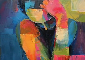 Abstracte Figuur | Abstract Kunst Met Torenhoog Kleurenpalet van Blikvanger Schilderijen