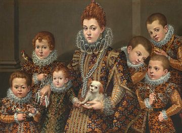 Portret van Bianca degli Utili Maselli en haar kinderen, Lavinia Fontana