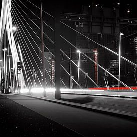 Autolichten op de Erasmus brug von Gabsor Fotografie