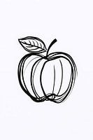 Black-and-white apple line drawing minimalism