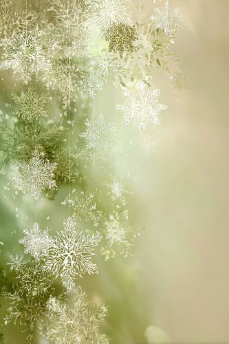 Snowflakes Transparent Green in Fall