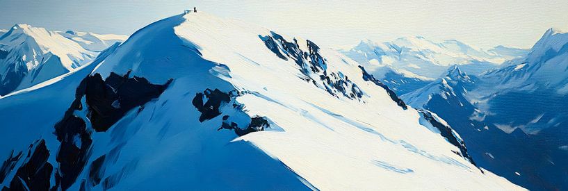 Summit of solitude in the snow by Poster Art Shop