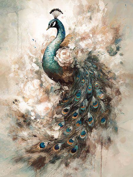 Beautiful abstract cheapest peacock painting acrylic on cancas