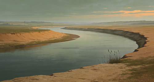 River Bend Between Ochre Banks