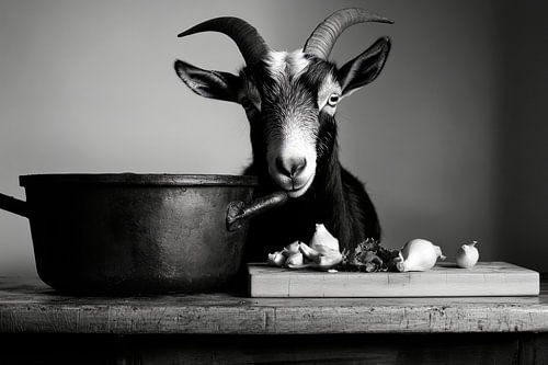 Goat in the kitchen
