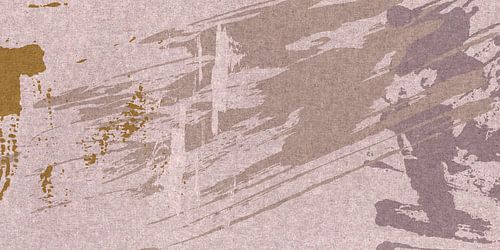 Abstract schilderij in pastelroze, okergeel, beige en paars