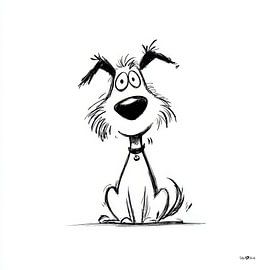 Kleine Hundekarikatur