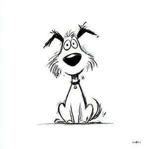 Kleine Hundekarikatur