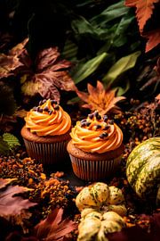 Herbstliche Cupcakes mit Kürbis-Topping von Poster Art Shop