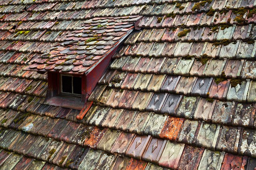 vieux toit de tuiles colorées par Jürgen Wiesler