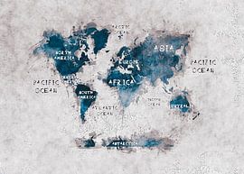 Carte du monde blanc bleu #map #worldmap