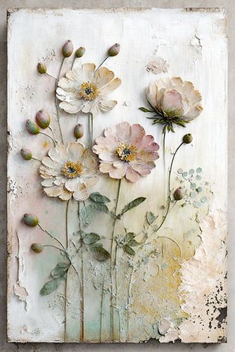 Klaprozen  op canvas look