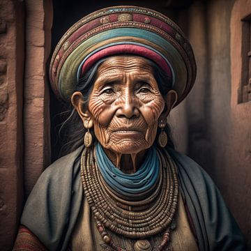 Vieille femme au Pérou sur Gert-Jan Siesling